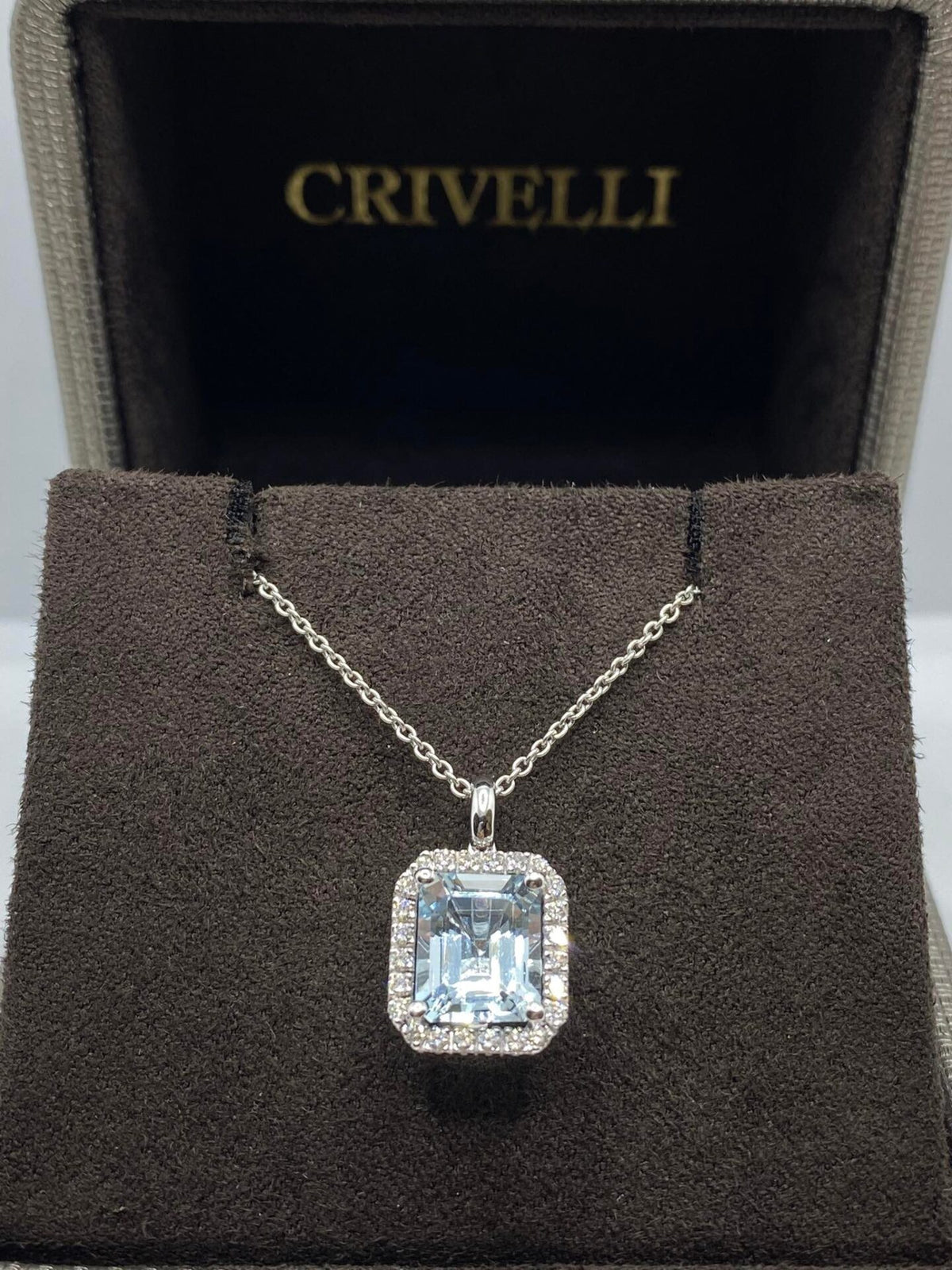 Collana Donna Crivelli con Diamanti e Acquamarina Ct. 2,91
