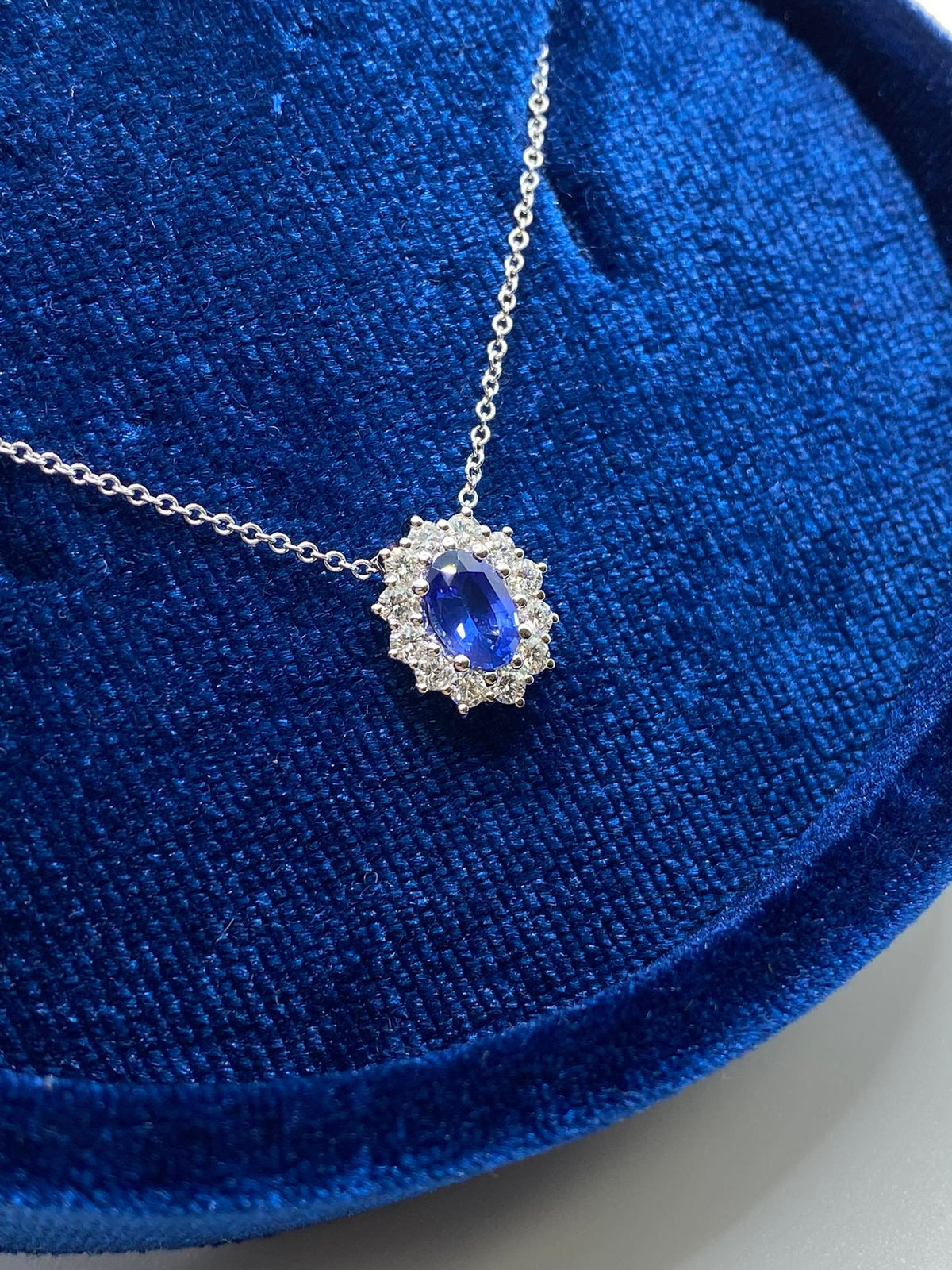 Collana Donna Recarlo con Zaffiro e Diamanti