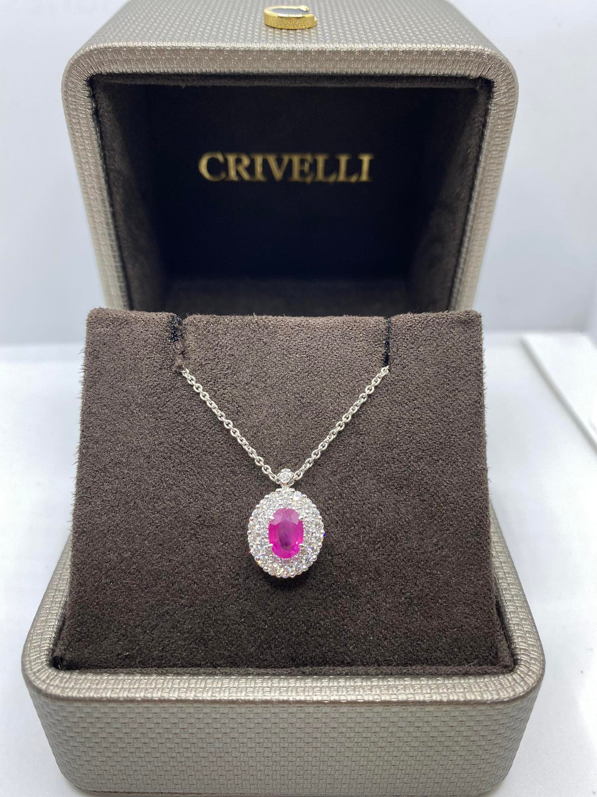 Collana Donna Crivelli con Diamanti e Rubino CT 1,04