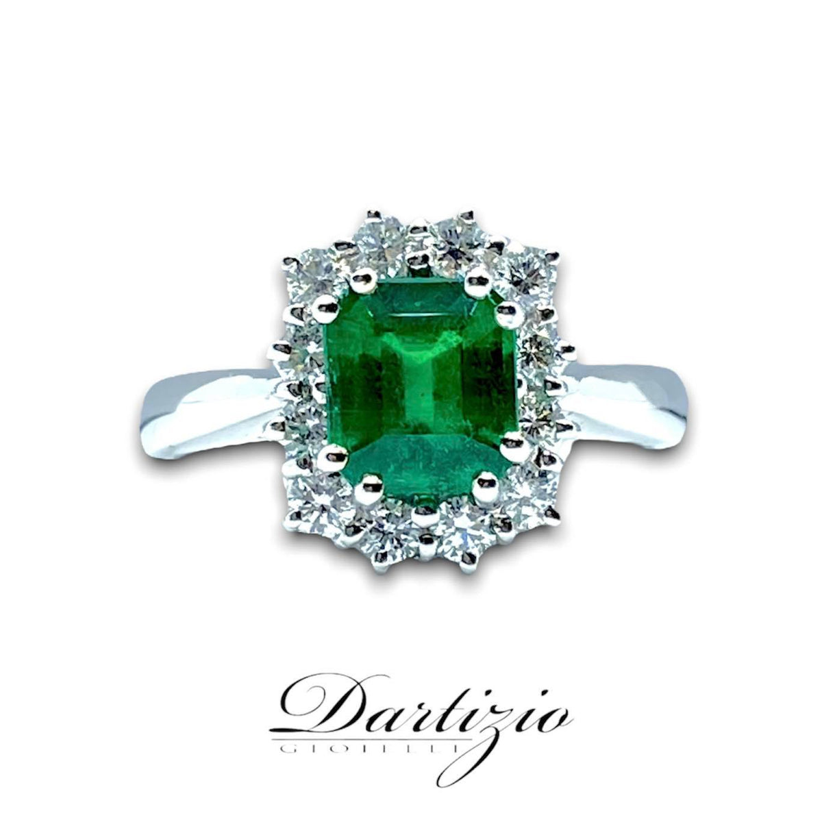 Anello Donna con Smeraldo Ct 1.21 e Diamanti