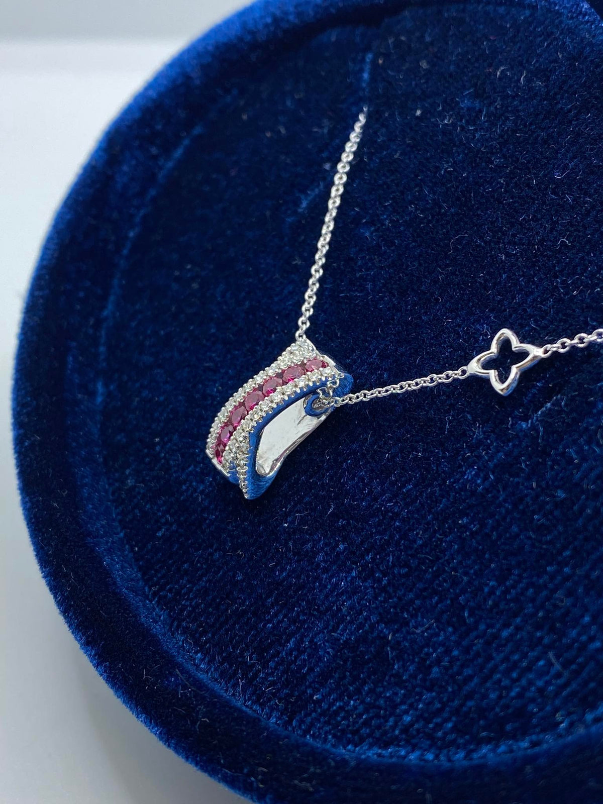 Collana Recarlo Deco’ con Diamanti e Rubino Ct 0.31