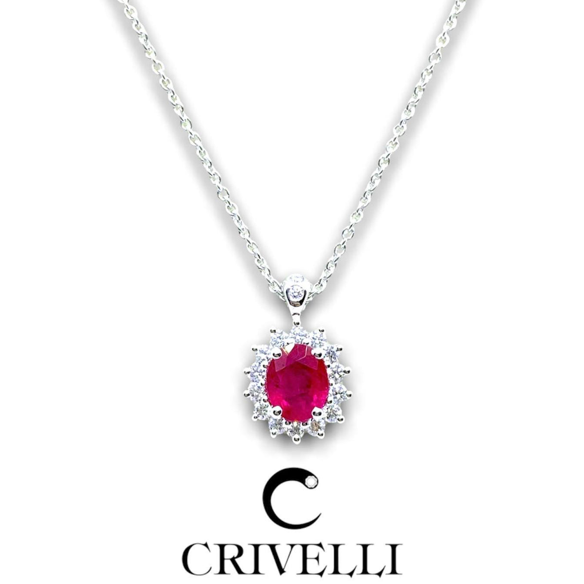 Collana Donna Crivelli con Diamanti e Rubino CT 0,64