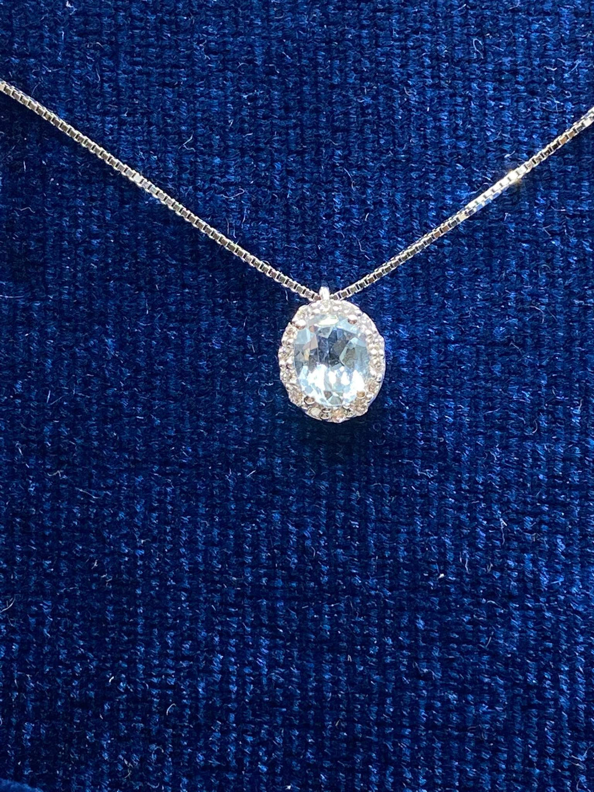Collana Donna Recarlo Iris con Diamanti e Acquamarina