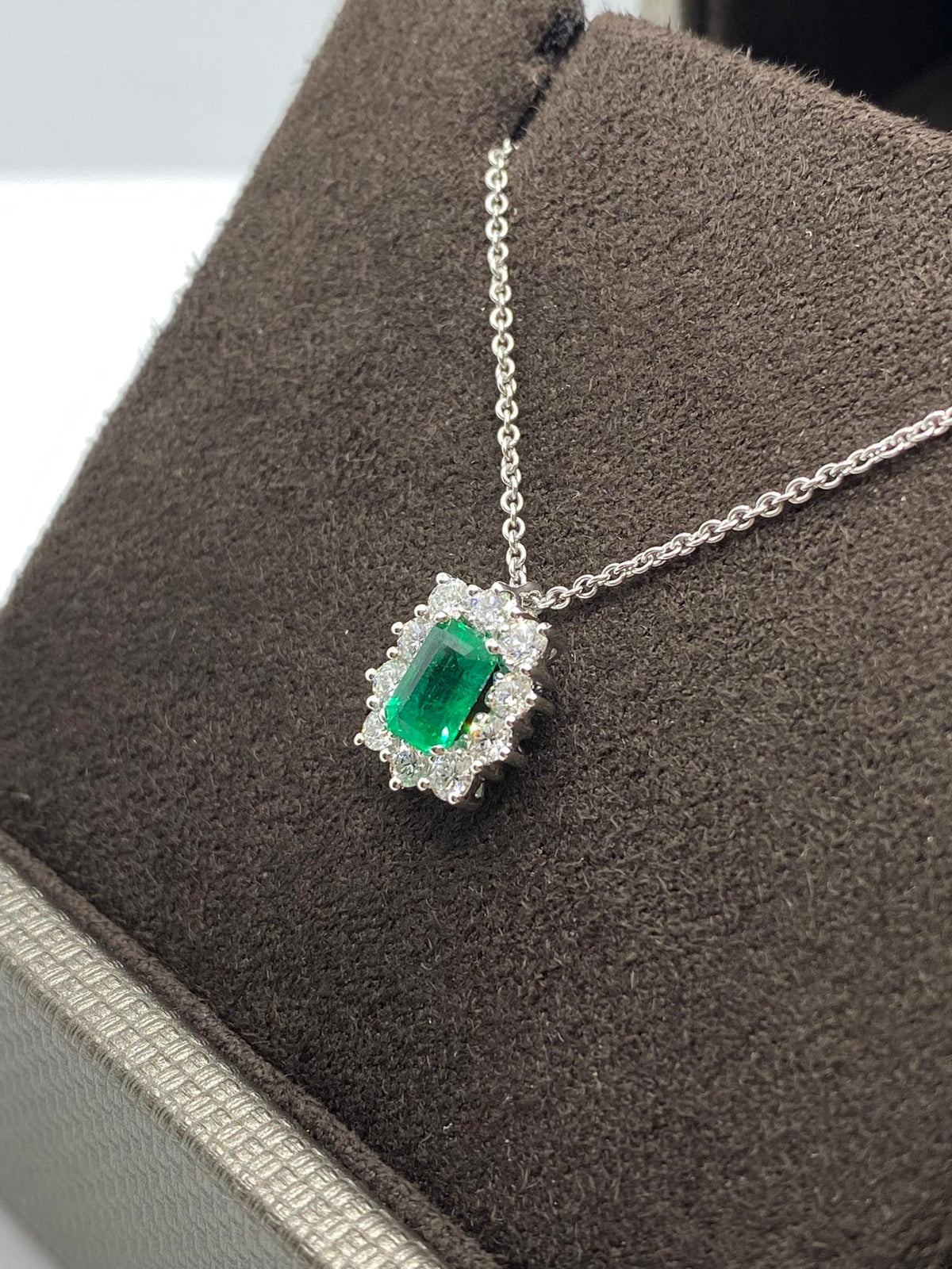 Collana Donna Crivelli con Smeraldo e Diamanti