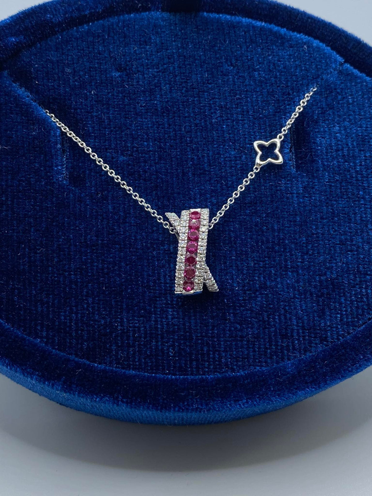 Collana Recarlo Deco’ con Diamanti e Rubino Ct 0.31