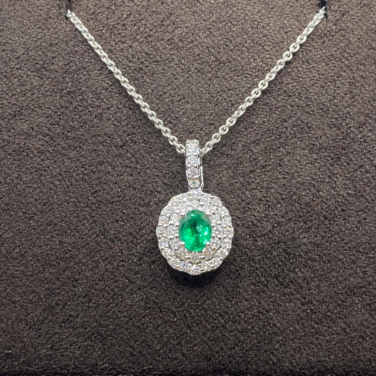 Collana Donna Crivelli con Smeraldo e Diamanti