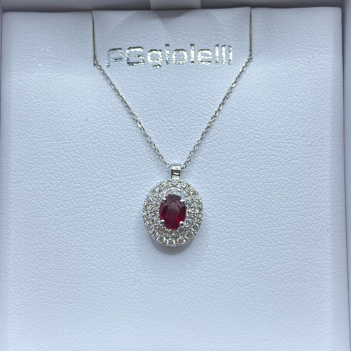 Collana Pg Gioielli in Oro 18KT 18KT con Diamanti e Rubino