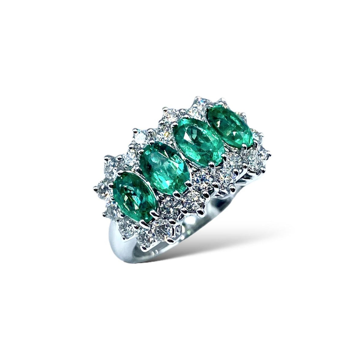 Anello Donna Crivelli con Smeraldi Ct 1.93 e Diamanti