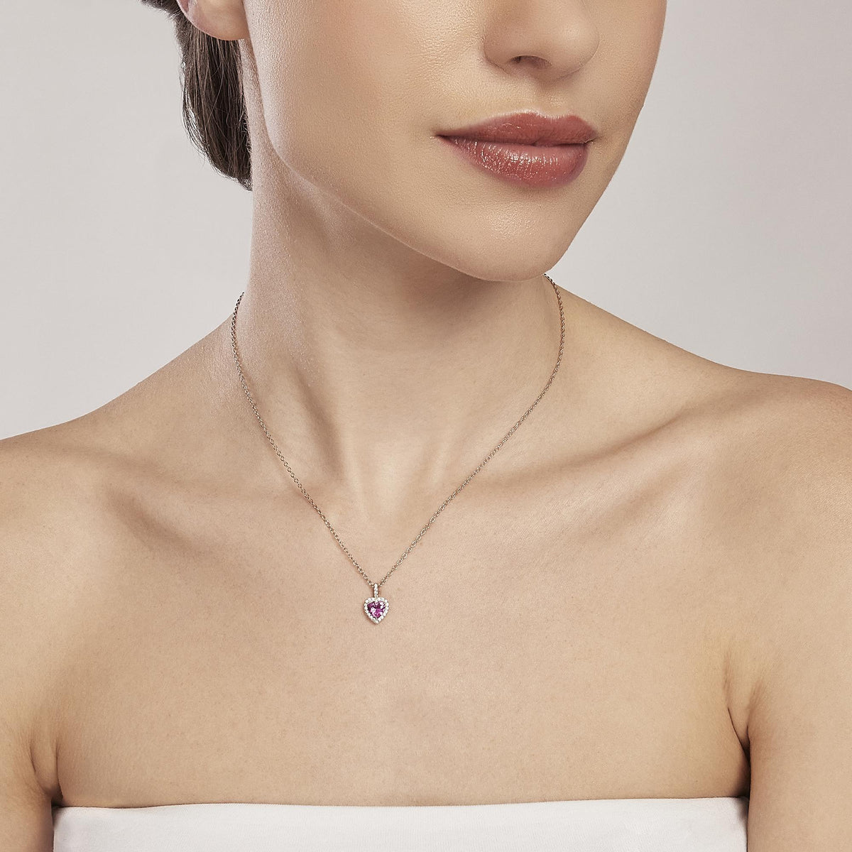 Collana Donna Mabina in Argento Rosè con Cuore - 553451