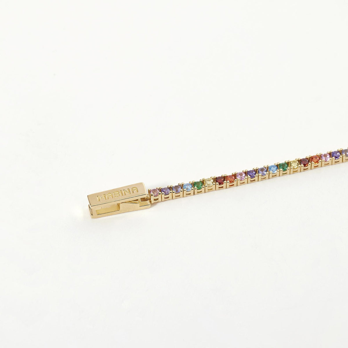 Bracciale Tennis Mabina in Argento Dorato Multicolor