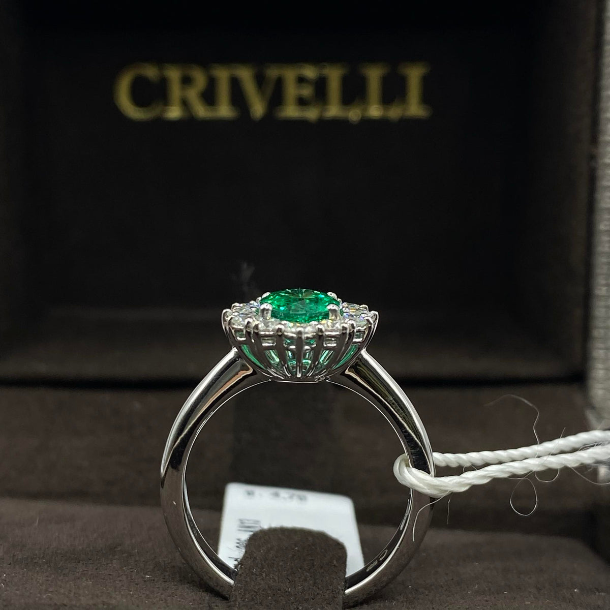 Anello Donna Crivelli con Diamanti e Smeraldo Ct 1.25