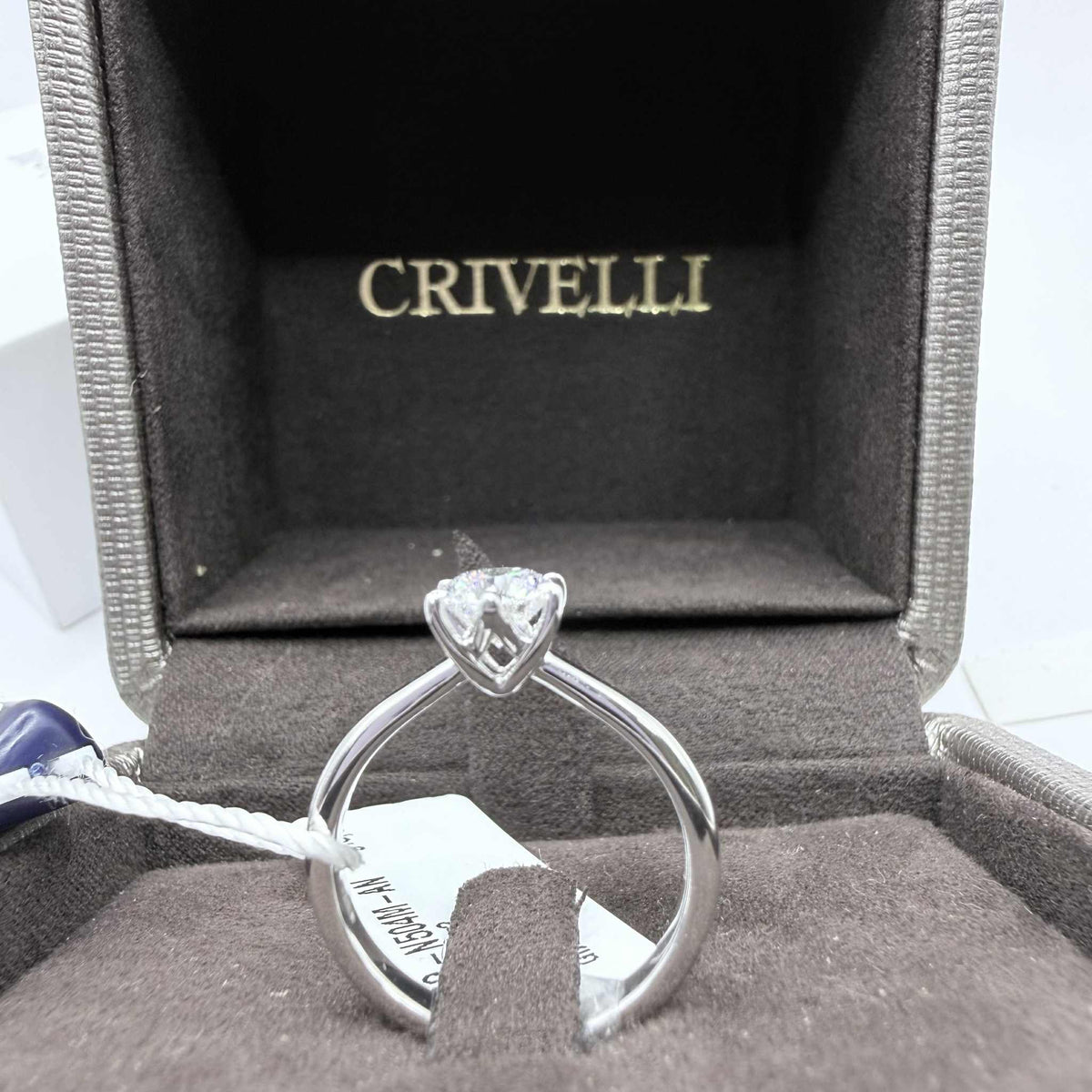 Anello Crivelli Solitario Tiffany 6 Griffe in Oro 18KT e Diamante GIA Ct 0.72