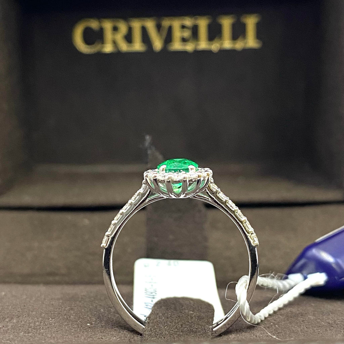 Anello Donna Crivelli con Diamanti e Smeraldo Ct 0,64