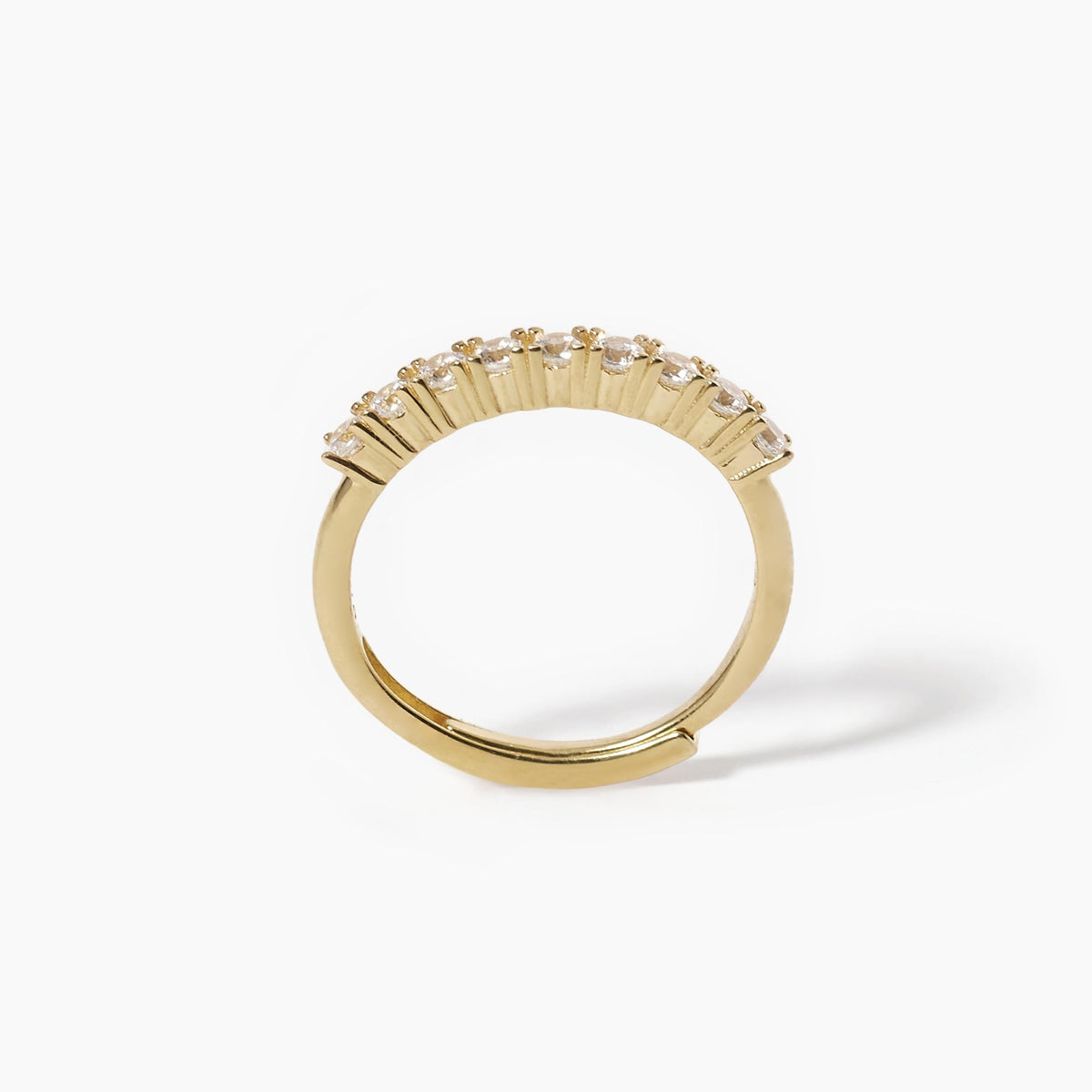 Anello Veretta a 9 Mabina in Argento Dorato e Zirconi