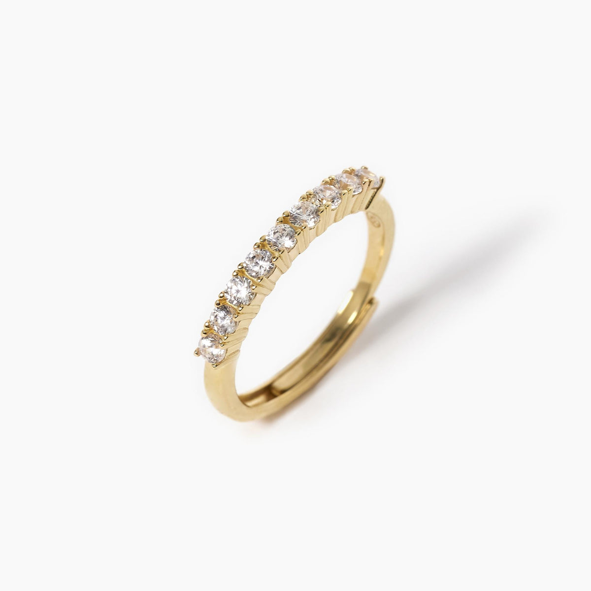 Anello Veretta a 9 Mabina in Argento Dorato e Zirconi