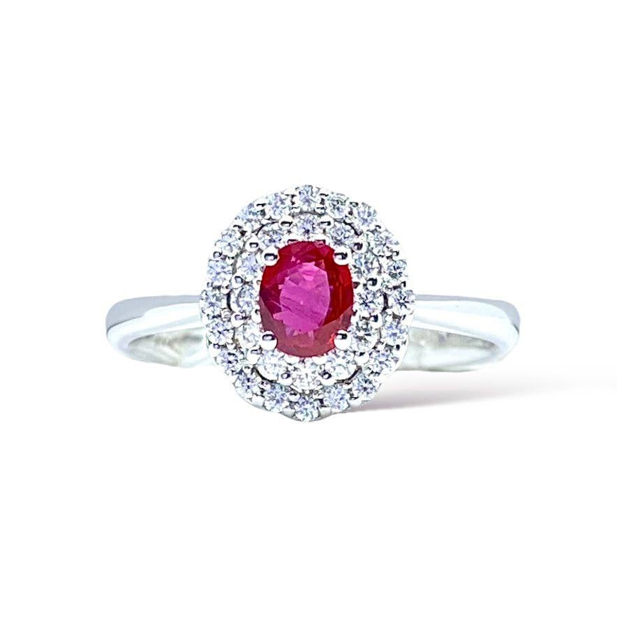 Anello Donna Crivelli con Diamanti e Rubino Ct. 0.37