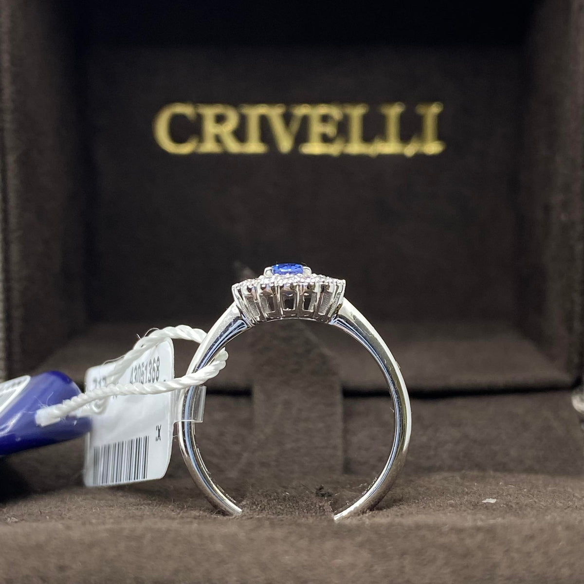 Anello Donna Crivelli con Diamanti e Zaffiro Ct. 0,49