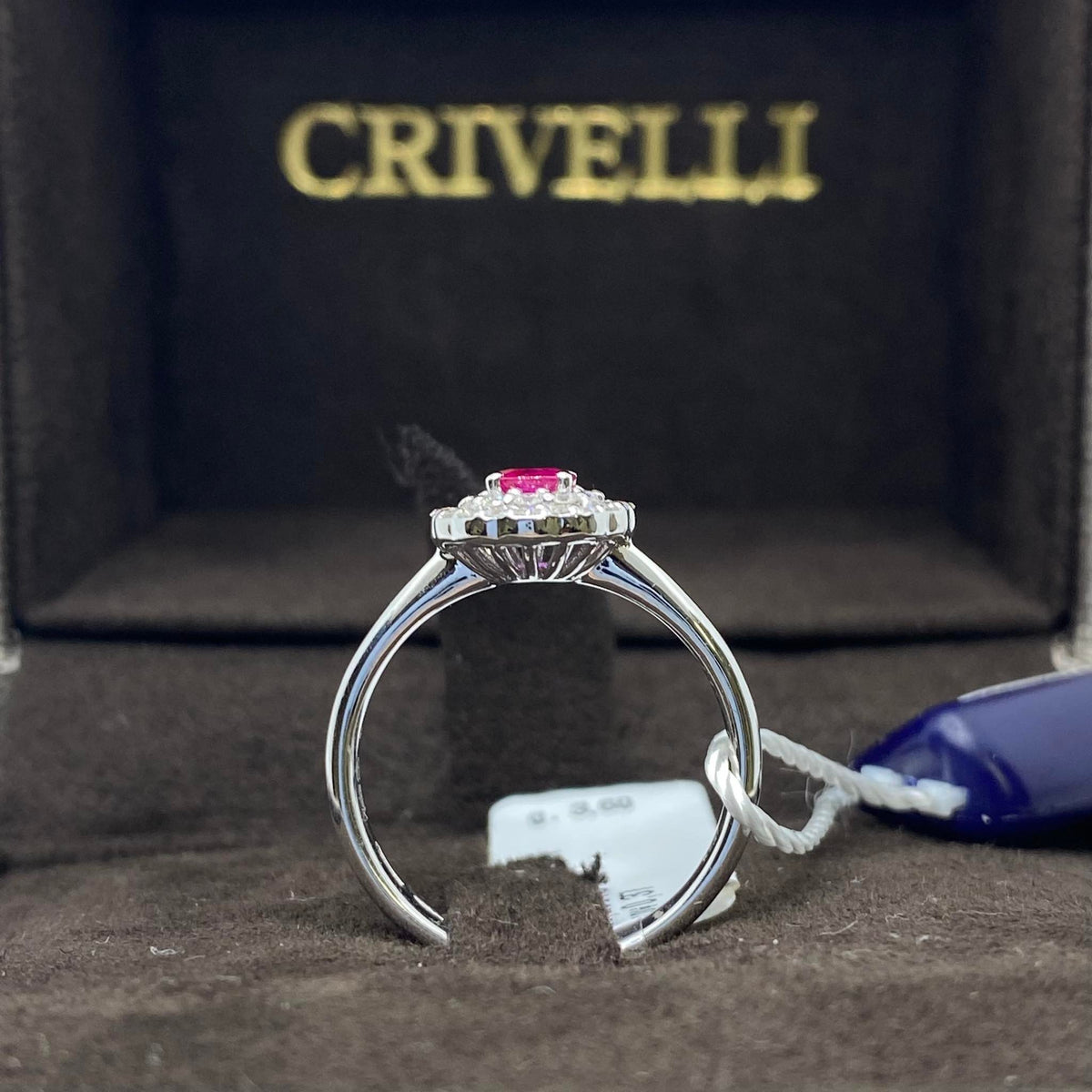 Anello Donna Crivelli con Diamanti e Rubino Ct. 0.37