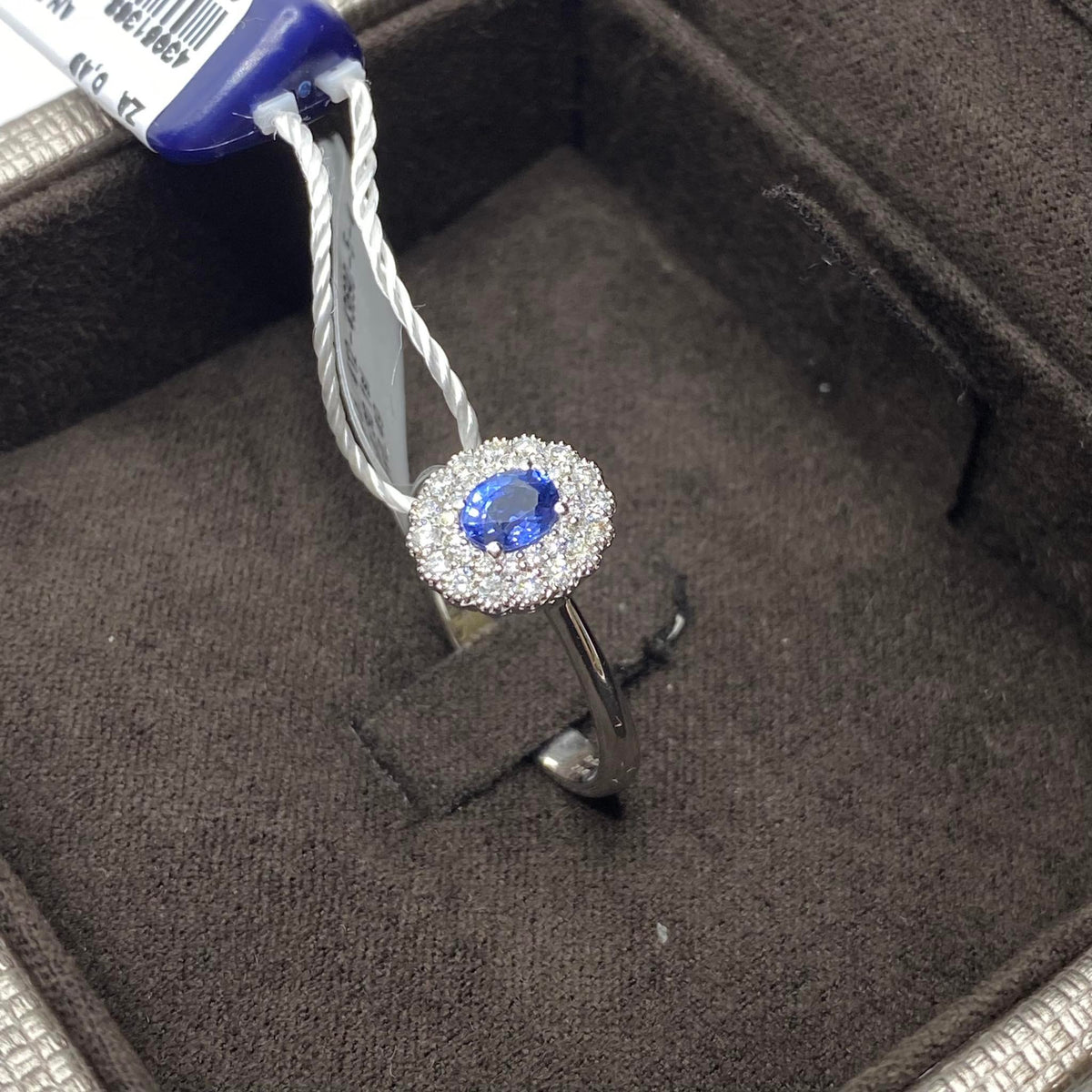 Anello Donna Crivelli con Diamanti e Zaffiro Ct. 0,49