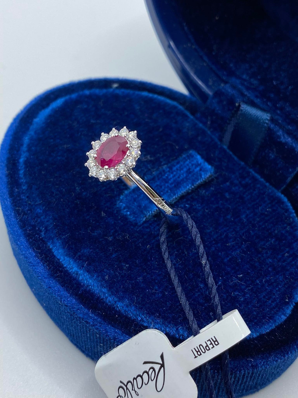 Anello Recarlo con Diamanti e Rubino Ct 0,60