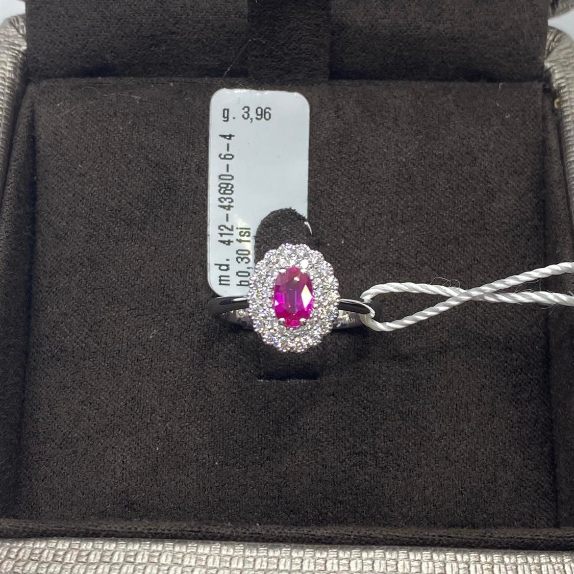 Anello Donna Crivelli con Diamanti e Rubino Ct. 0.51