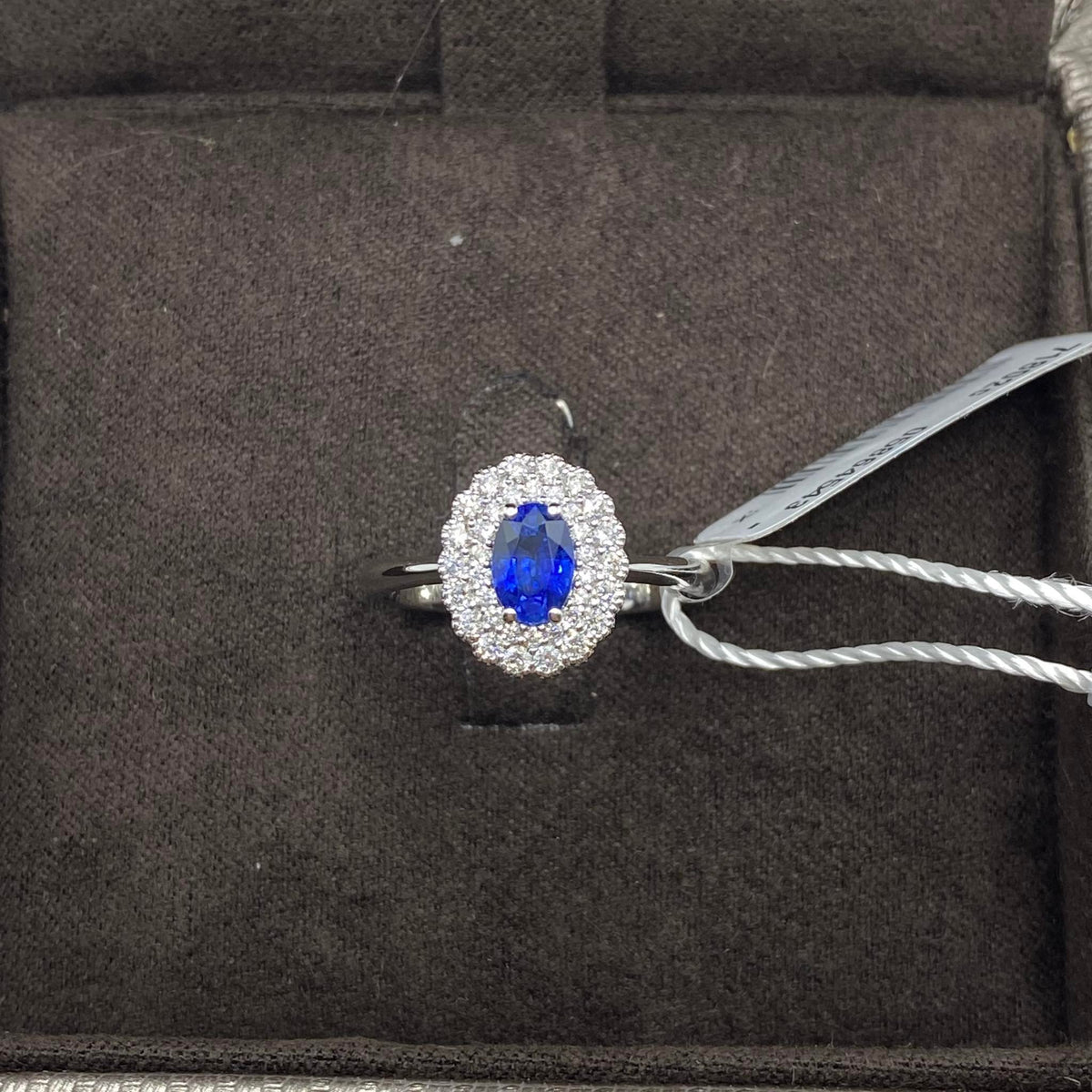 Anello Donna Crivelli con Diamanti e Zaffiro Ct. 0,65