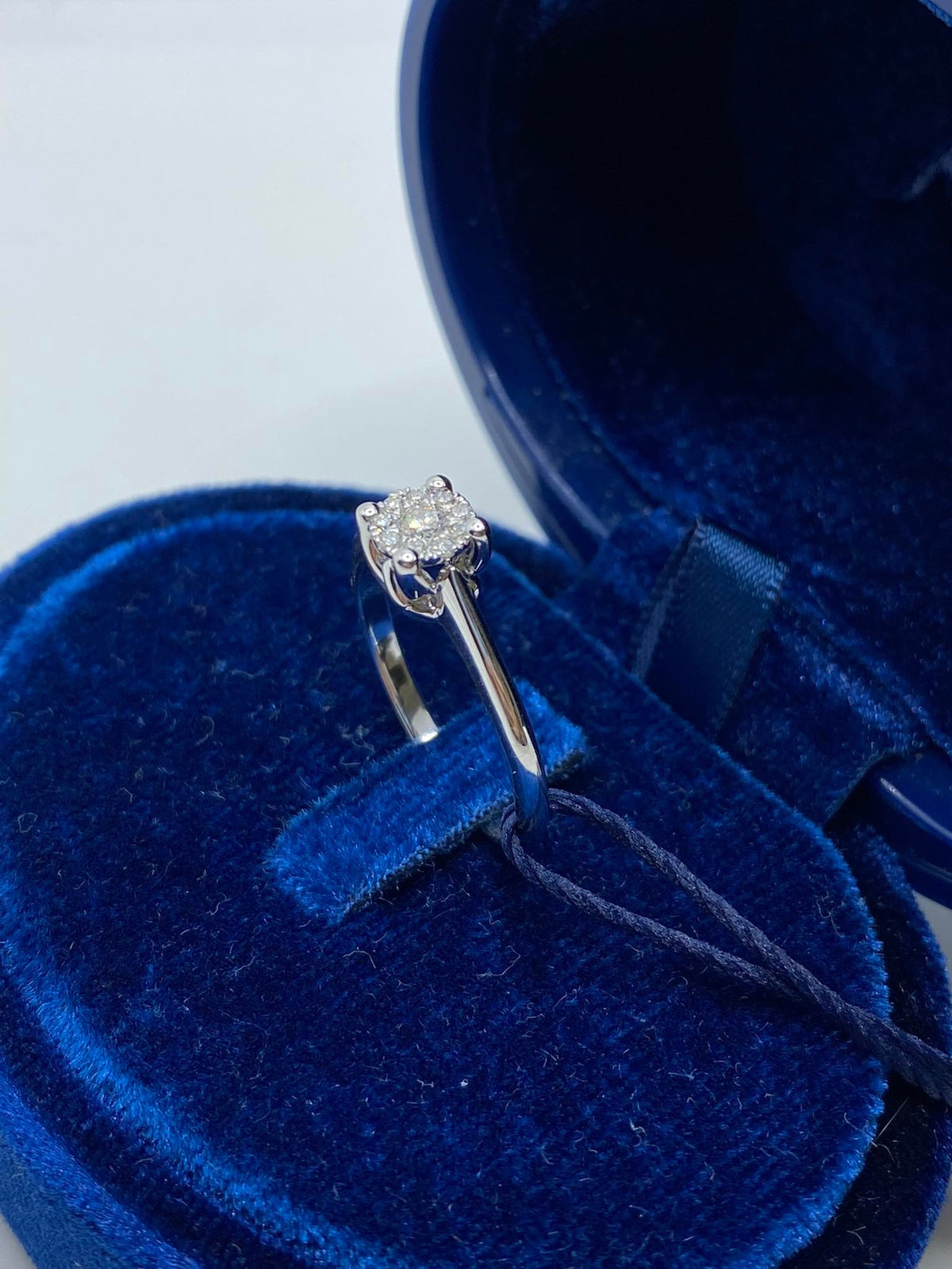 Anello Donna Solitario Recarlo Nodo D'amore con Diamanti Ct. 0.15