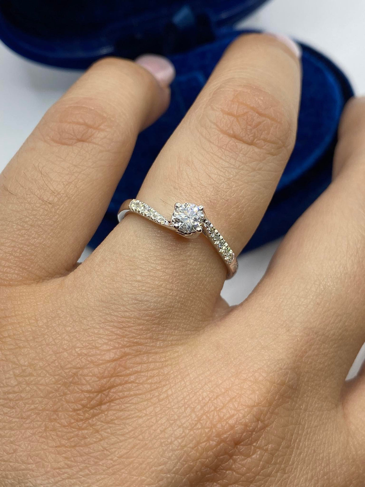 Anello Recarlo Solitario Anniversary con Diamanti Ct. 0.40