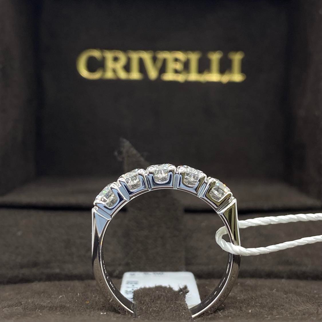 Anello Crivelli Veretta a 5 Pietre in Oro 18KT 18KT e Diamanti Ct 1.50