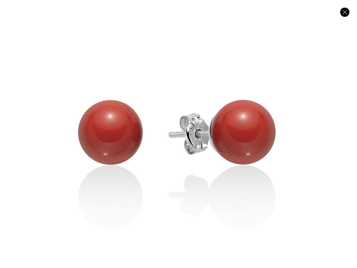 Orecchini Donna Miluna in Argento con Corallo Rosso