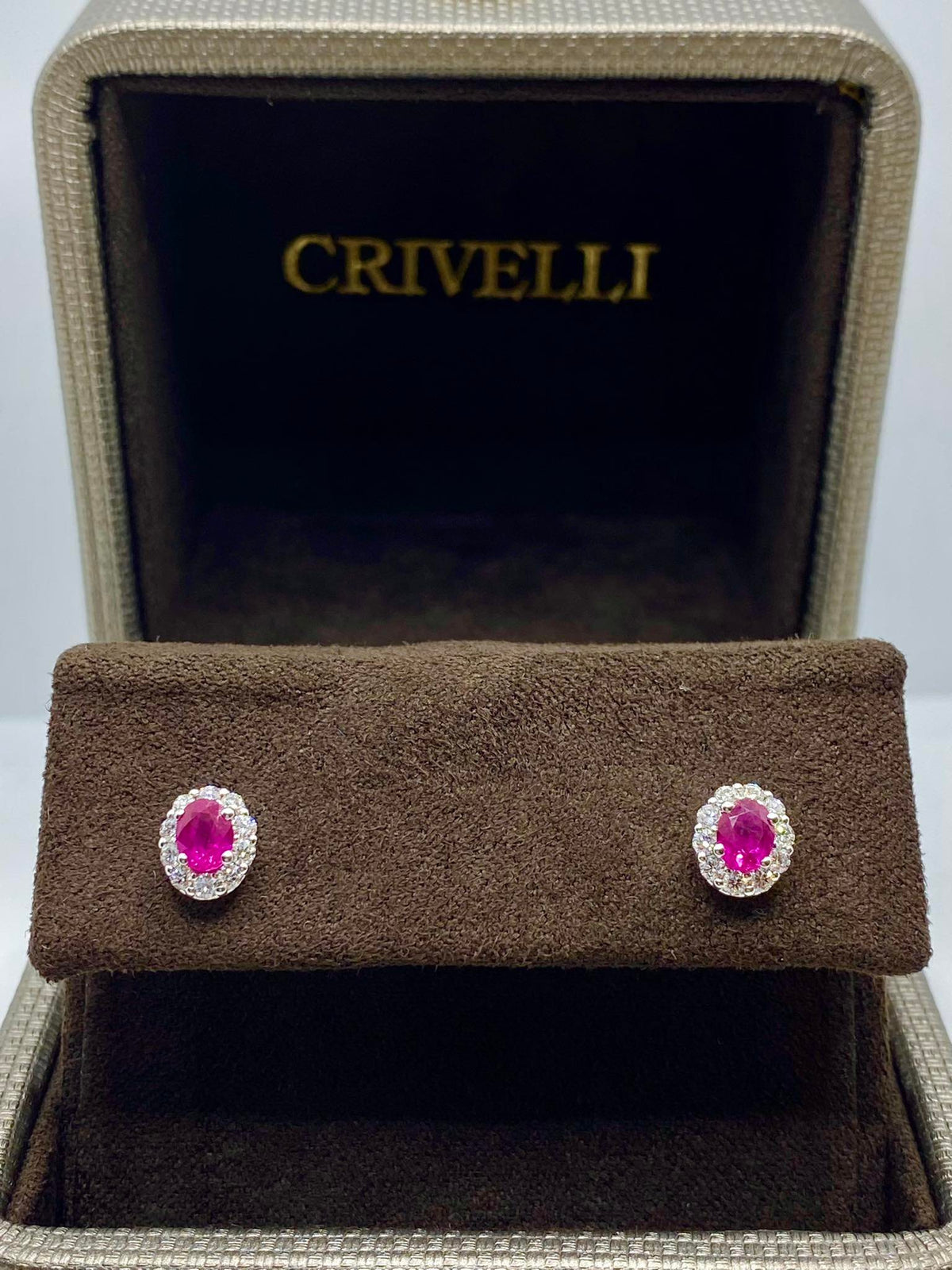 Orecchini Donna Crivelli con Diamanti e Rubino Ct. 0.90
