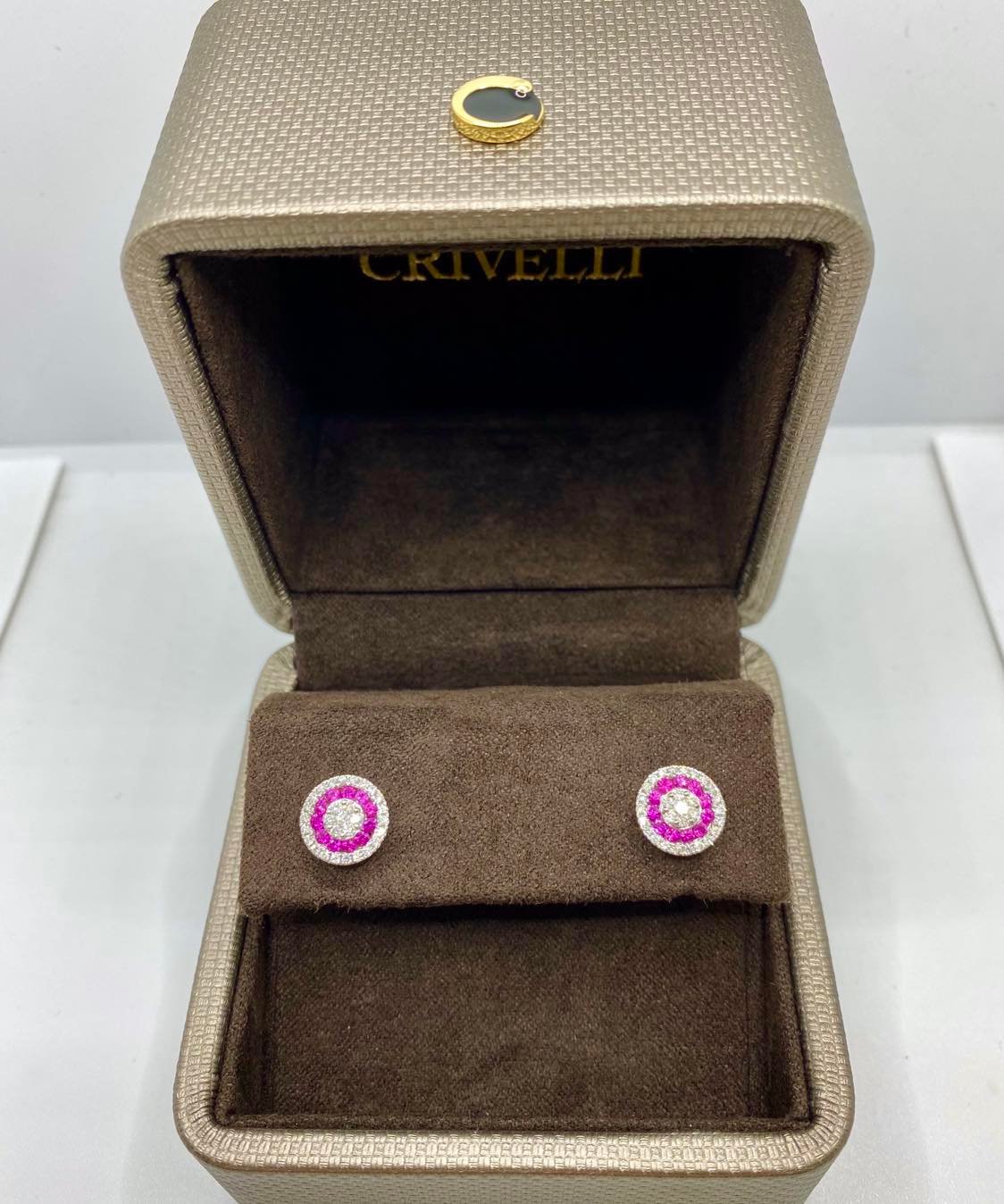 Orecchini Donna Crivelli con Diamanti e Rubino Ct. 0.54