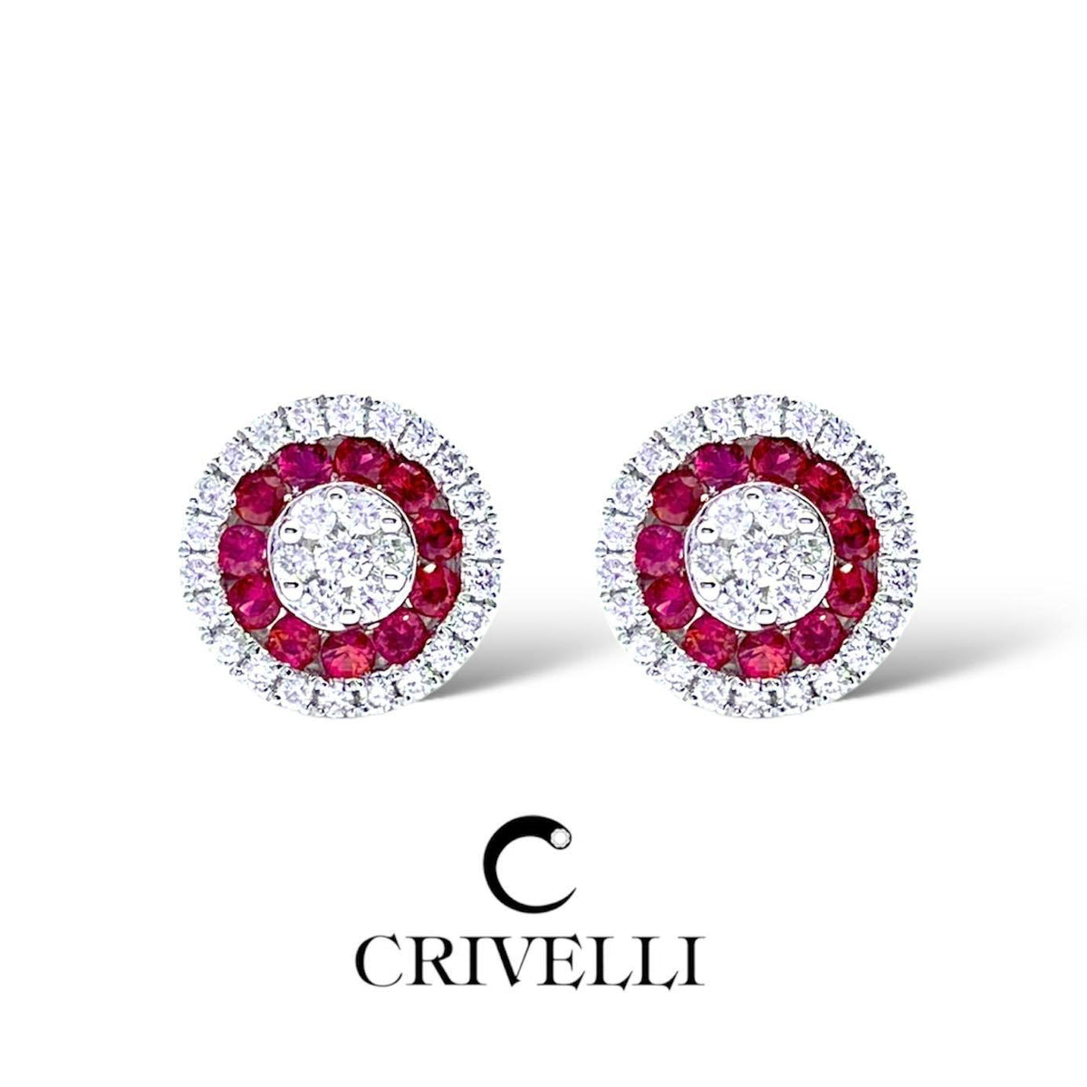 Orecchini Donna Crivelli con Diamanti e Rubino Ct. 0.54