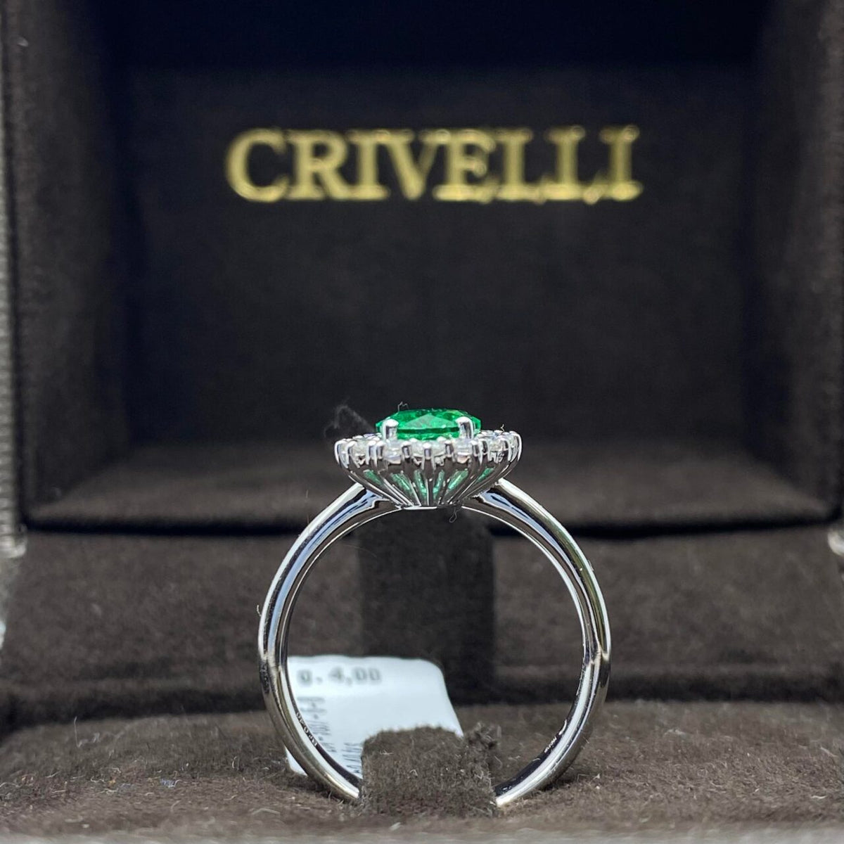 Anello Donna Crivelli con Smeraldo Ct 1.12 e Diamanti