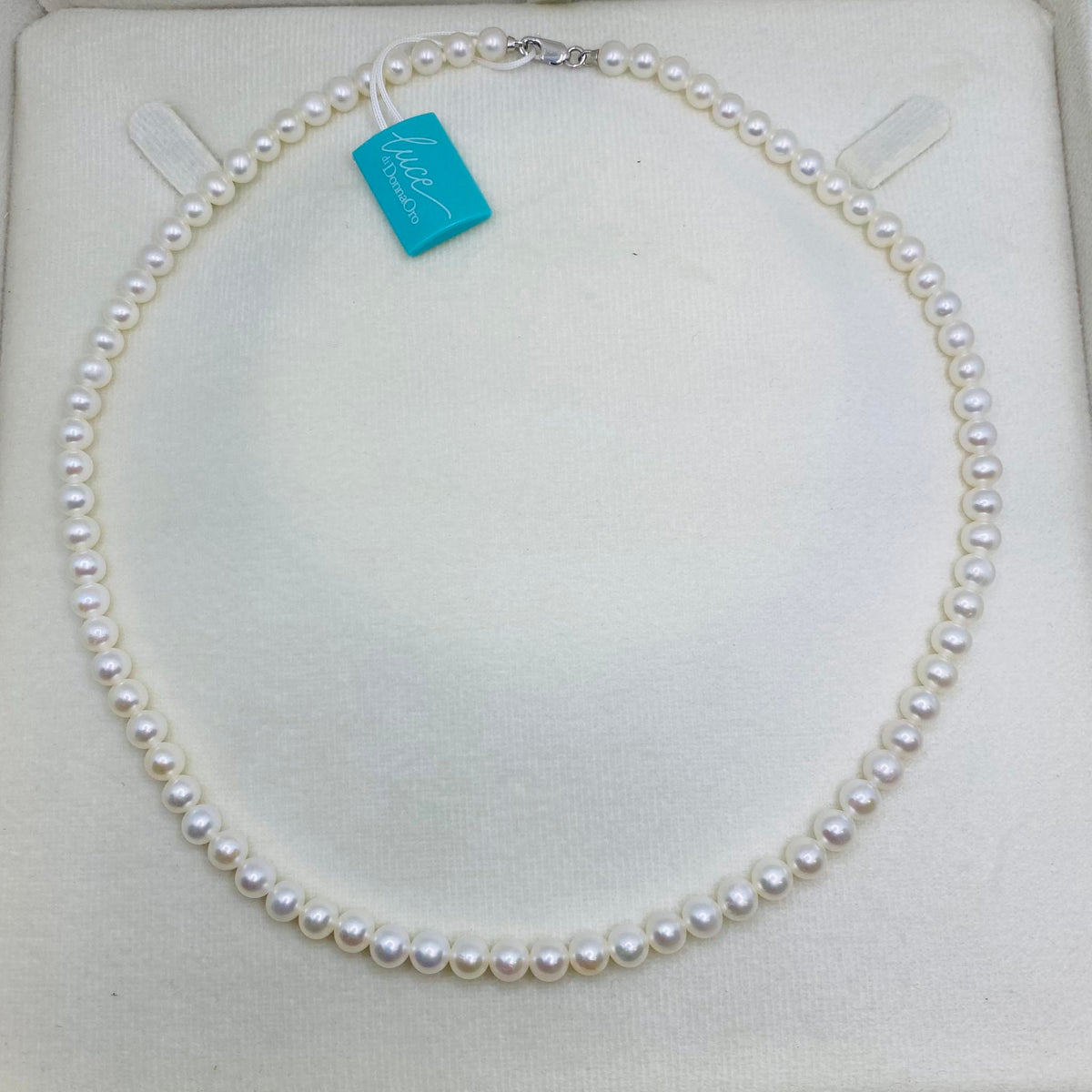 Collana Donna Oro 18KT con Perle Naturali mm 5-5,5