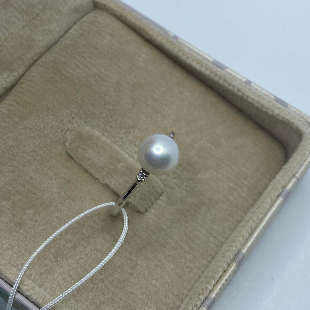 Anello Donna Oro 18KT con Diamanti e Perla mm. 7-7,5