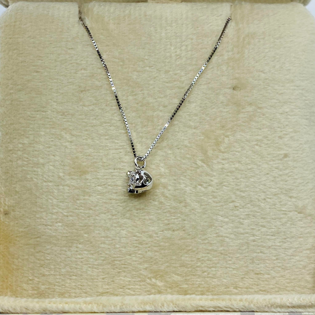Collana Punto Luce Donna Oro 18KT con Diamante Ct 0.05