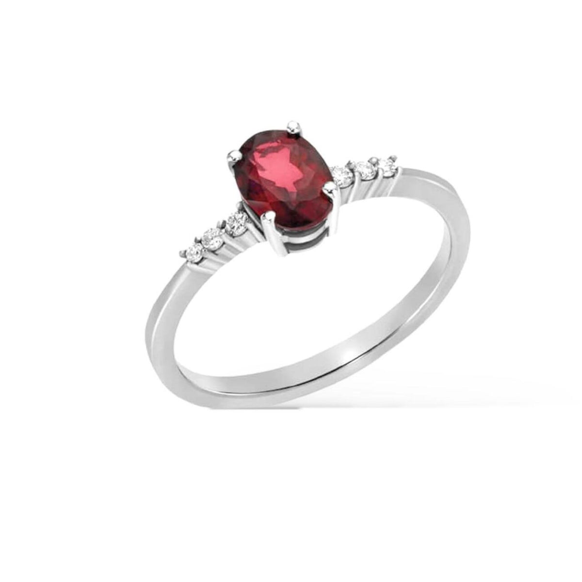 Anello Donna Oro 18KT con Diamanti e Rubino Ct. 0,90