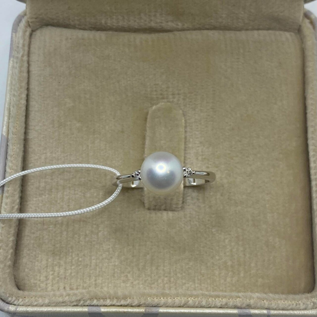 Anello Donna Oro 18KT con Diamanti e Perla mm. 7-7,5