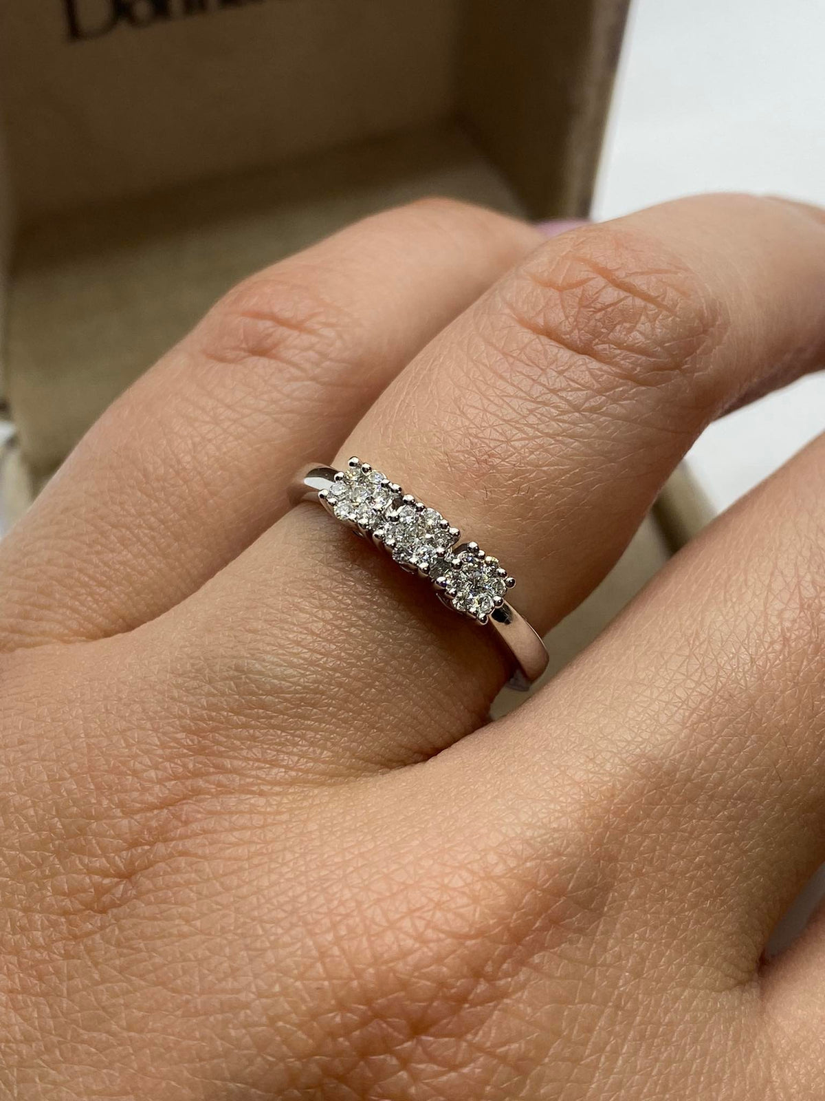 Anello Trilogy Donna Oro 18KT con Diamanti Ct 0.20