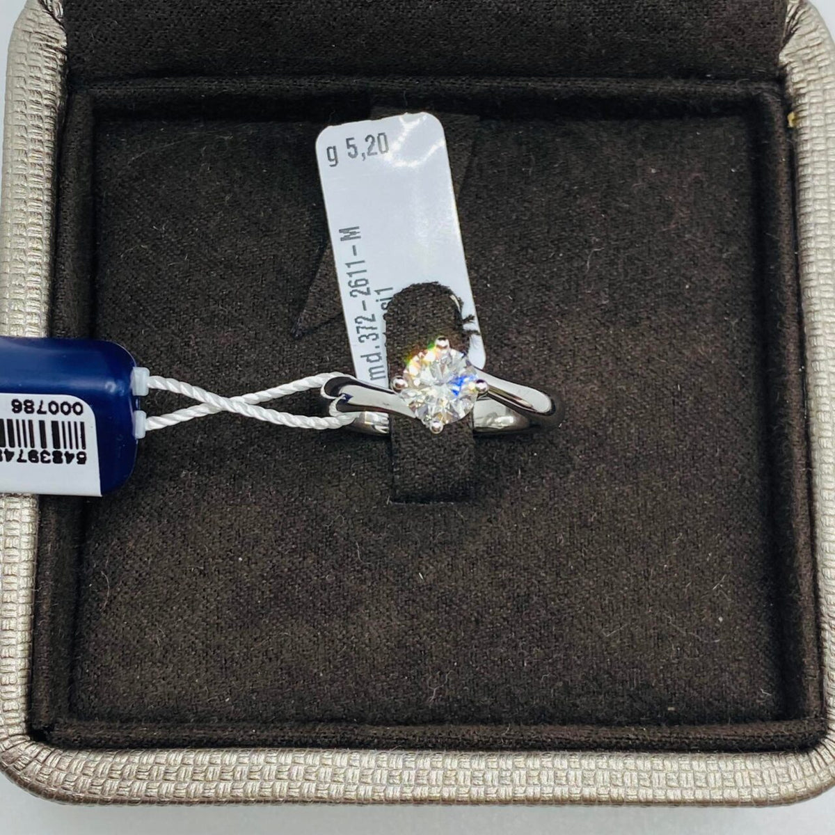 Anello Crivelli Solitario in Oro 18KT 18KT e Diamante GIA Ct 0.91
