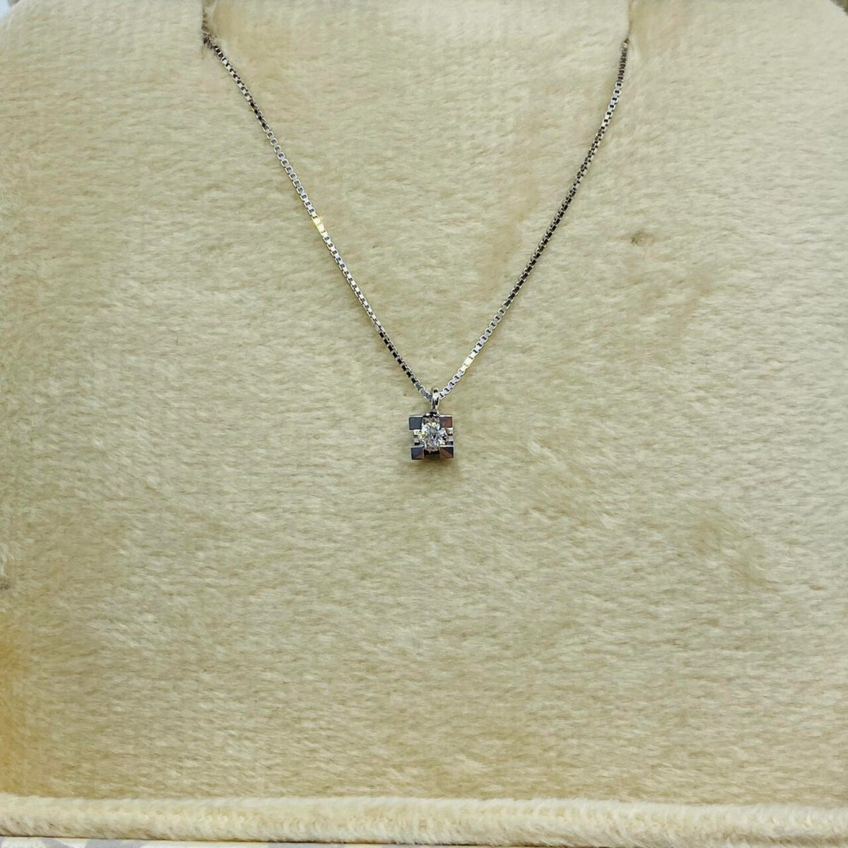 Collana Punto Luce Donna Oro 18KT con Diamante Ct 0.04