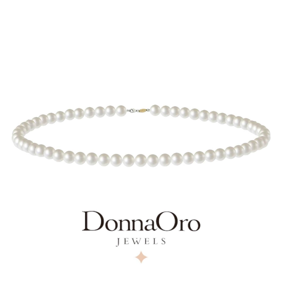 Collana Donna Oro 18KT con Perle Naturali mm 5-5,5