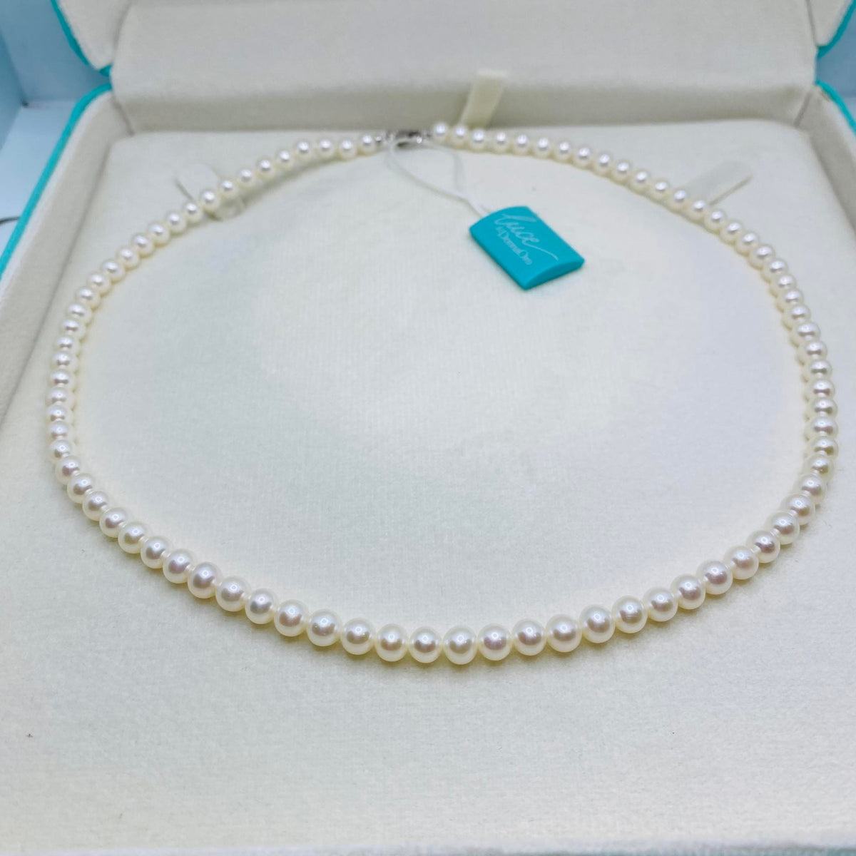 Collana Donna Oro 18KT con Perle Naturali mm 4-4,5