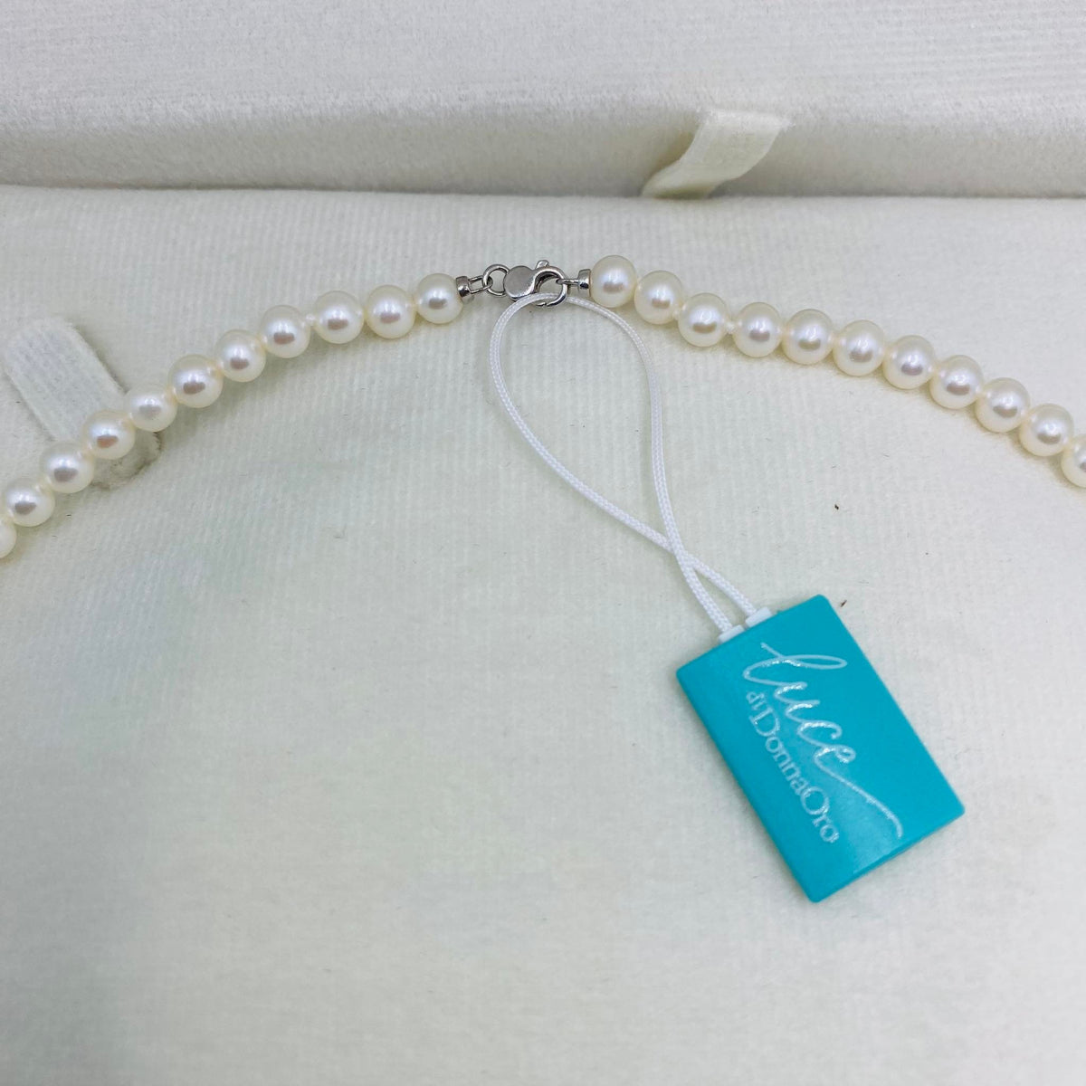 Collana Donna Oro 18KT con Perle Naturali mm 4-4,5