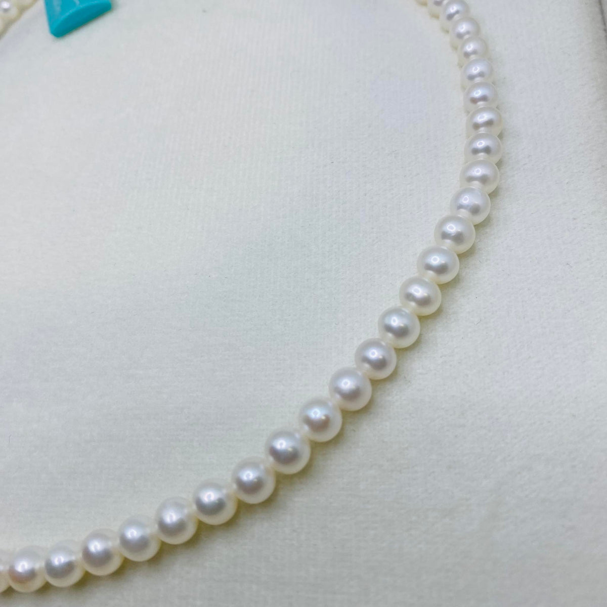 Collana Donna Oro 18KT con Perle Naturali mm 5-5,5