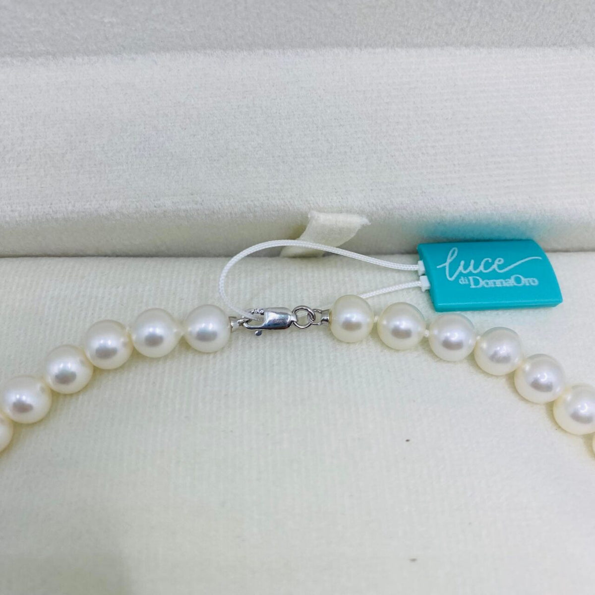 Collana Donna Oro 18KT con Perle Naturali mm 7-7,5
