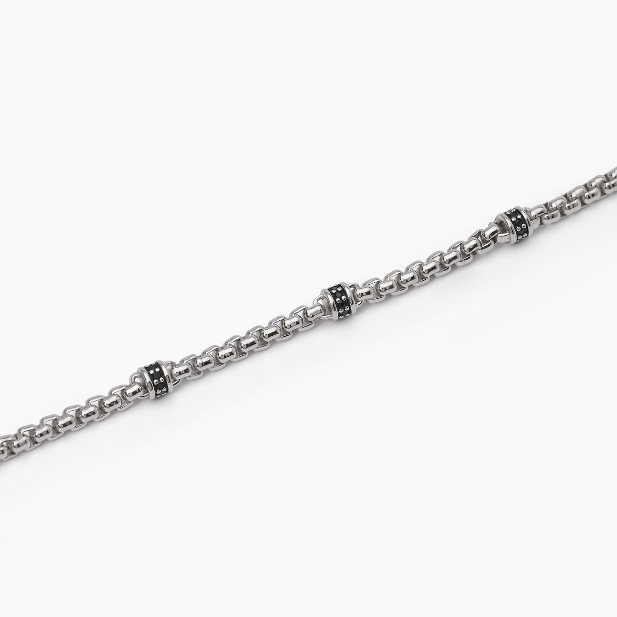 Bracciale Mabina Uomo in Argento con Zirconi Neri - 533626