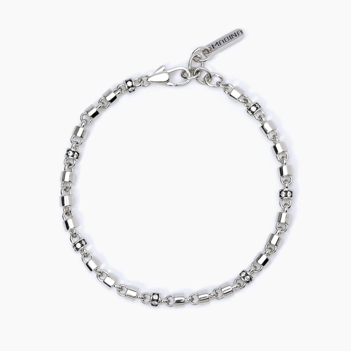 Bracciale Mabina Uomo in Argento con Zirconi Bianchi - 533630