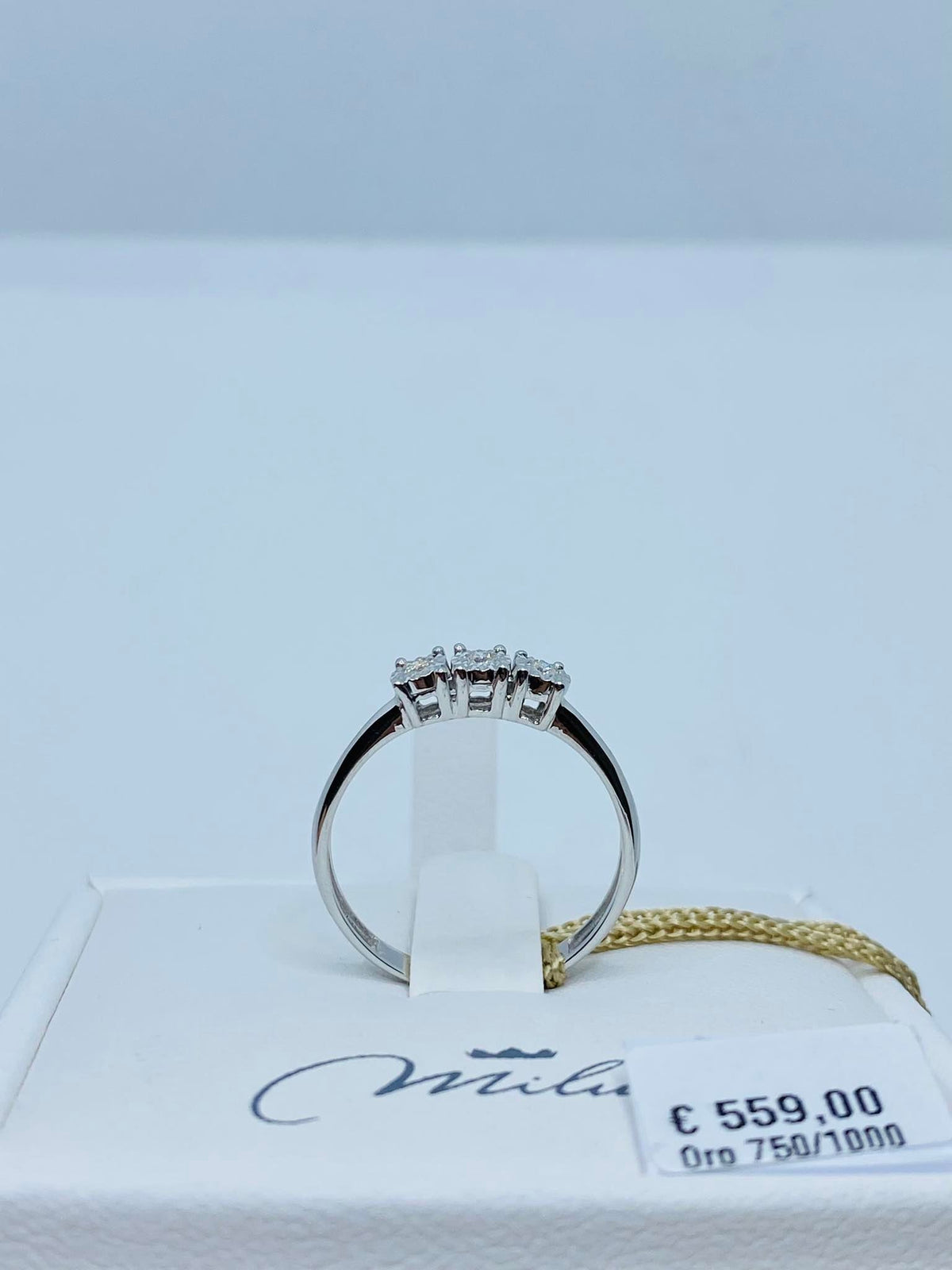 Anello Trilogy Donna Miluna in Oro 18KT e Diamanti Ct. 0,06